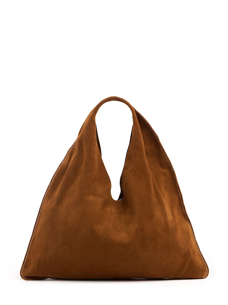Triangle Soft Calf Suede Single Handle Handheld Hobo Bag