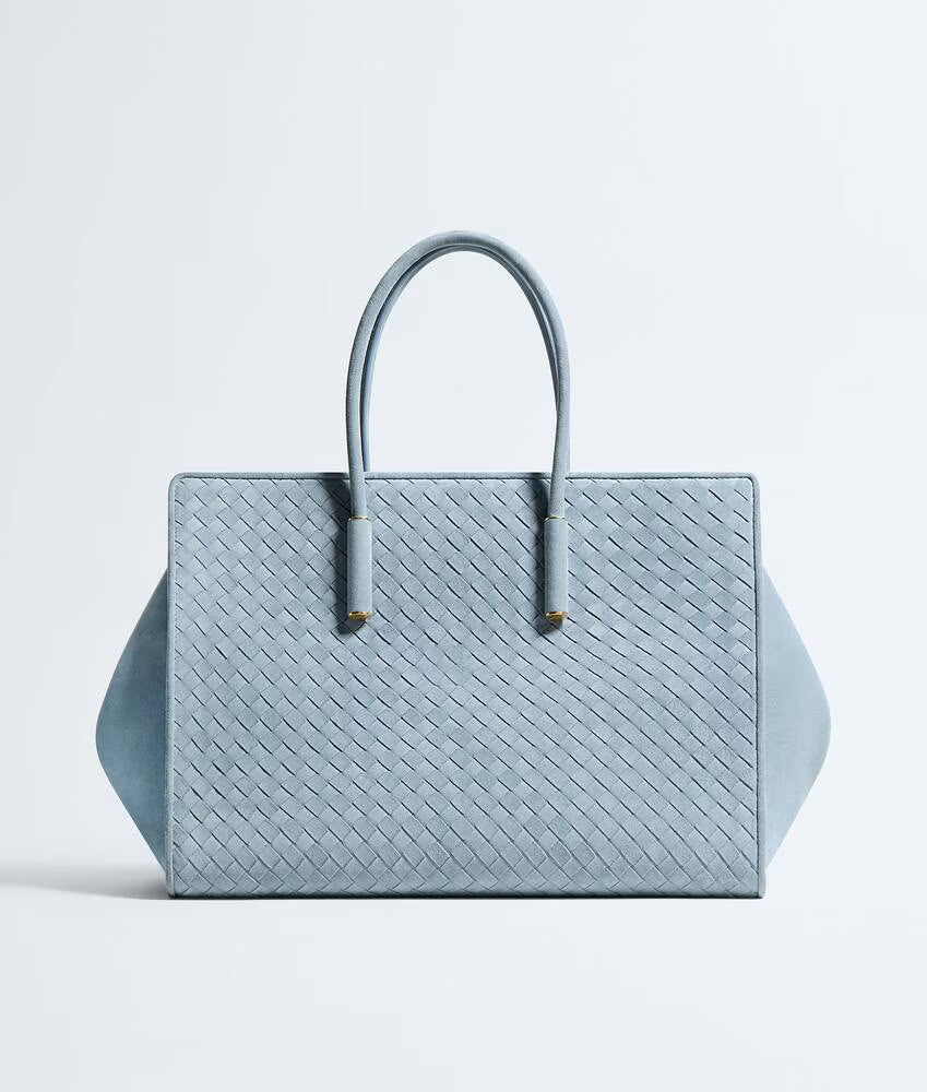 Intrecciato Suede Structured Large Tote Bag