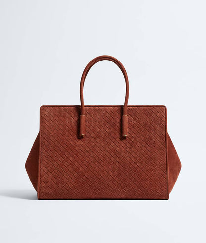 Intrecciato Suede Structured Large Tote Bag