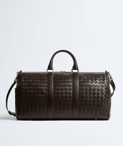 Denim Intrecciato Woven Leather Large Duffle Travel Bag
