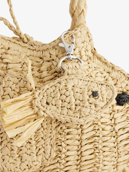 Fish Shaped Hand Crochet Raffia Shoulder Bag